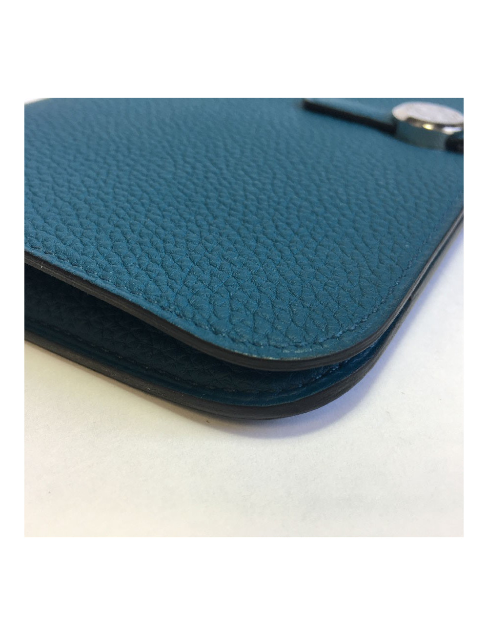 Portefeuille Dogon Duo HERMES en cuir togo colvert