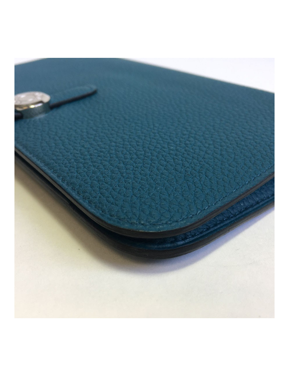 Portefeuille Dogon Duo HERMES en cuir togo colvert