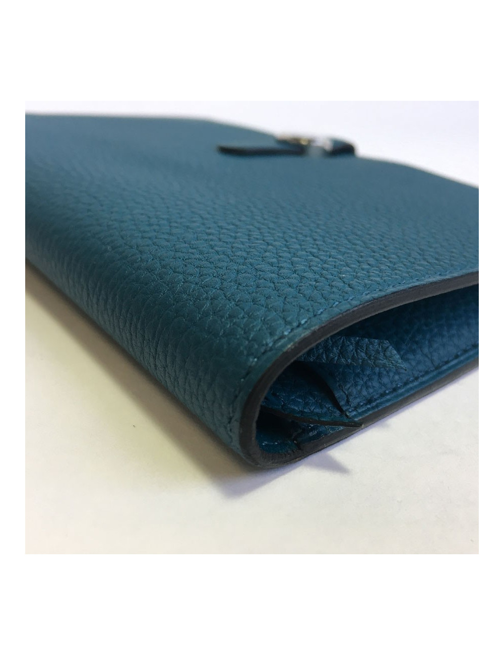 Portefeuille Dogon Duo HERMES en cuir togo colvert