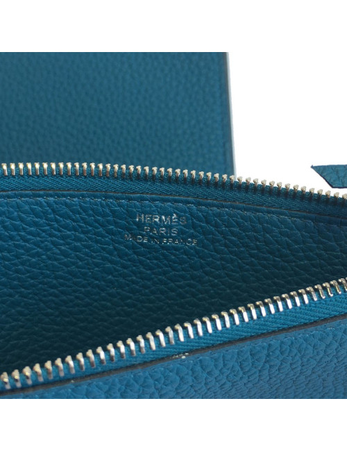  HERMES Dogon Duo wallet in green togo leather