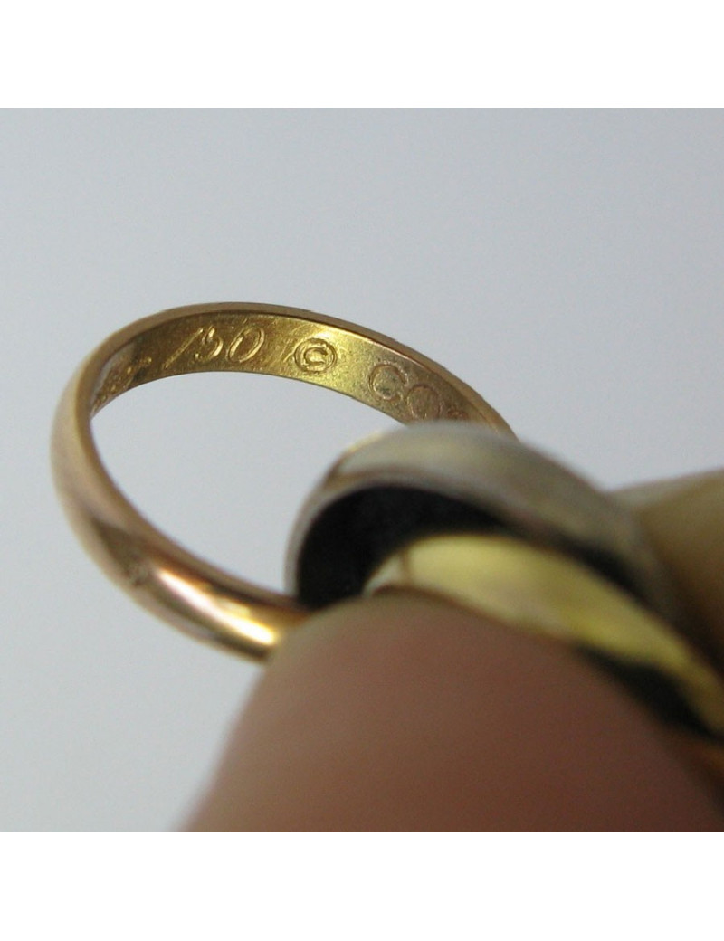 Bracelet CARTIER 'Trinity' cordon et anneaux 3 ors