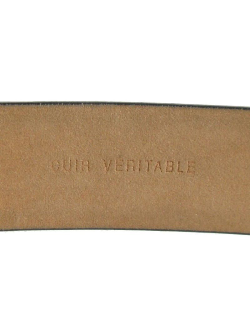 Ceinture T 85 CHANEL en cuir verni noir