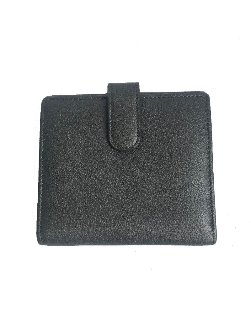 Porte monnaie CHANEL cuir grainé gris