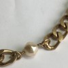 CHANEL vintage Necklace belt in matte gilded metal and pearls