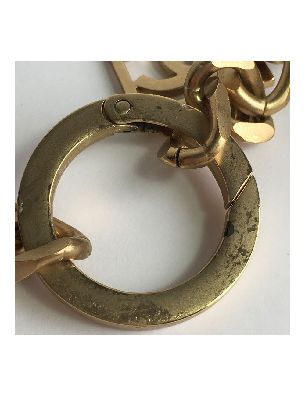 CHANEL vintage Necklace belt in matte gilded metal and pearls