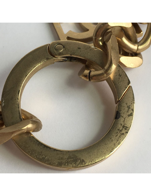 CHANEL vintage Necklace belt in matte gilded metal and pearls