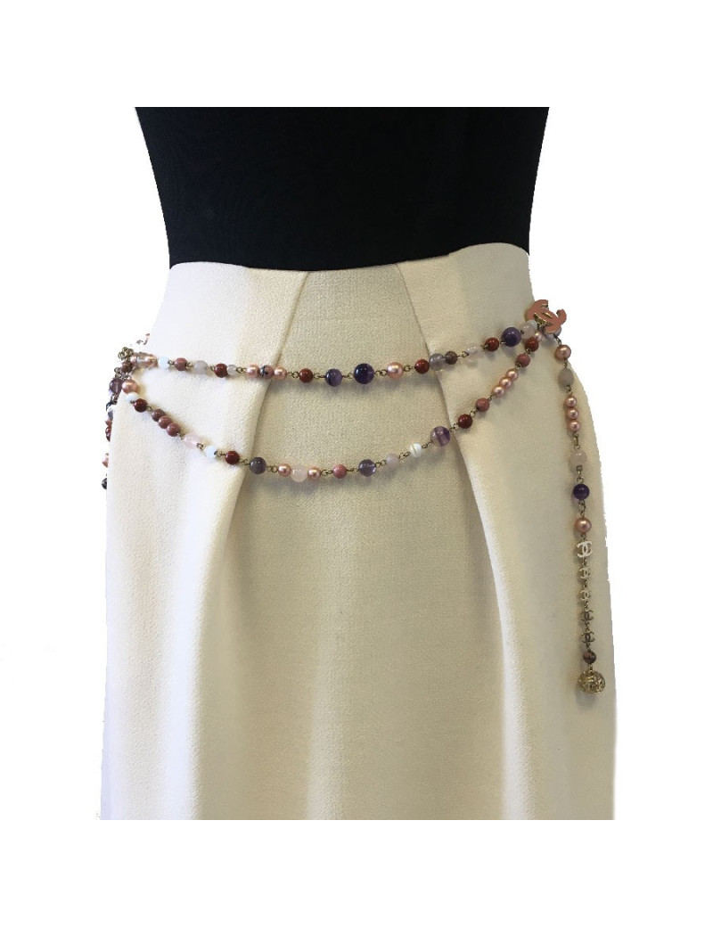 CHANEL belt in multicolored beads 