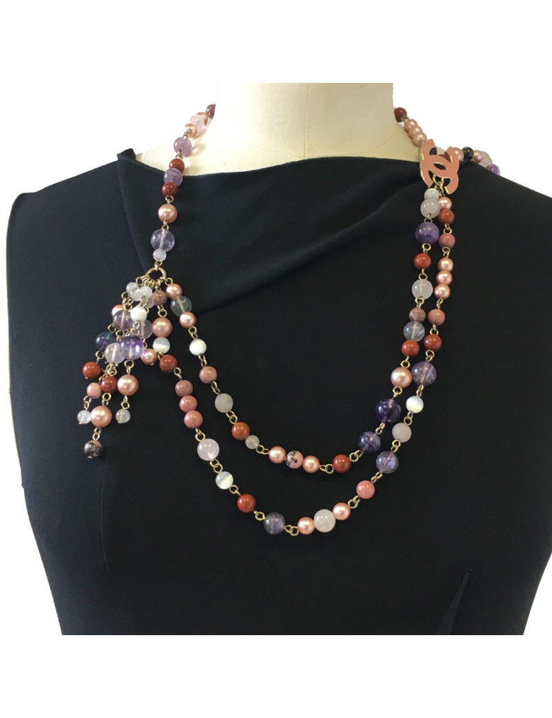 CHANEL belt in multicolored beads 