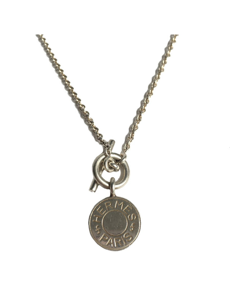 Collier HERMES  pendentif Clou de selle en argent