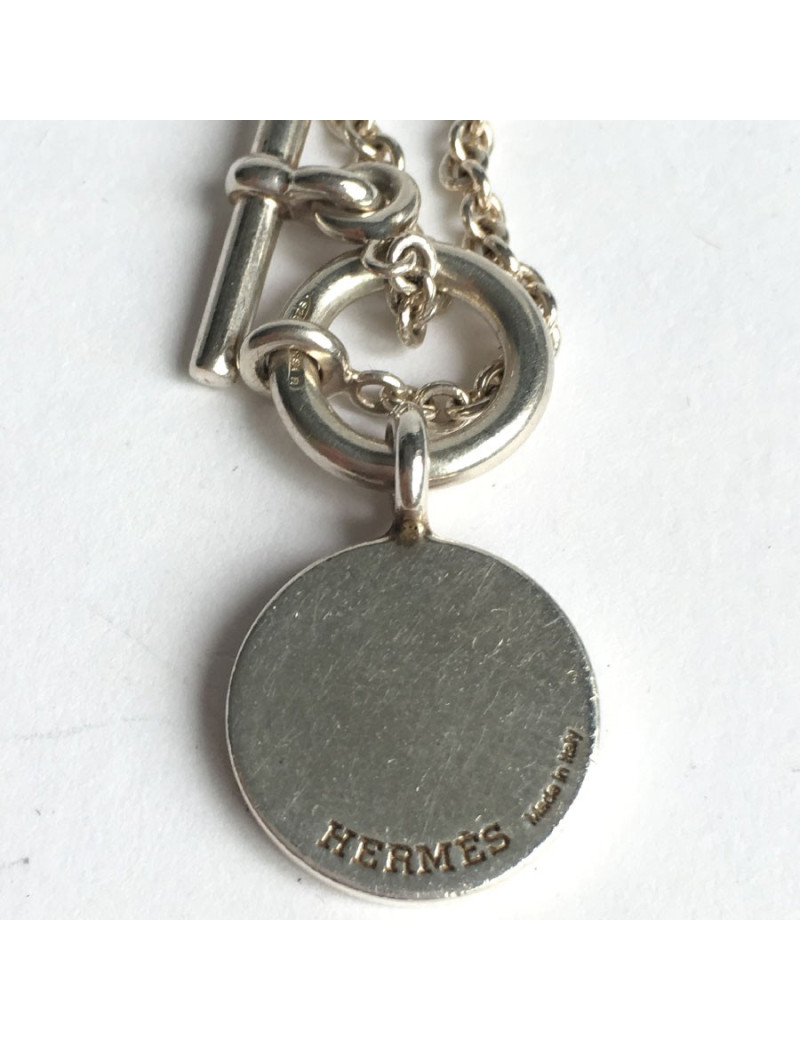 Collier HERMES  pendentif Clou de selle en argent