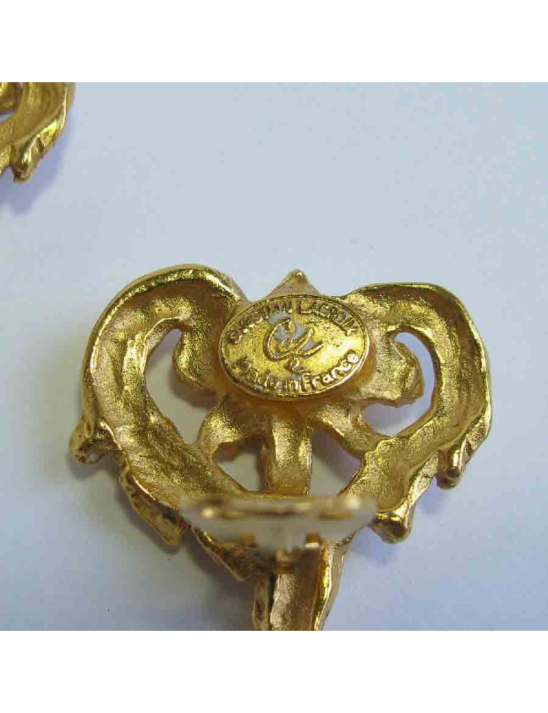 Boucles d'oreille clips CHRISTIAN LACROIX Vintage en métal doré