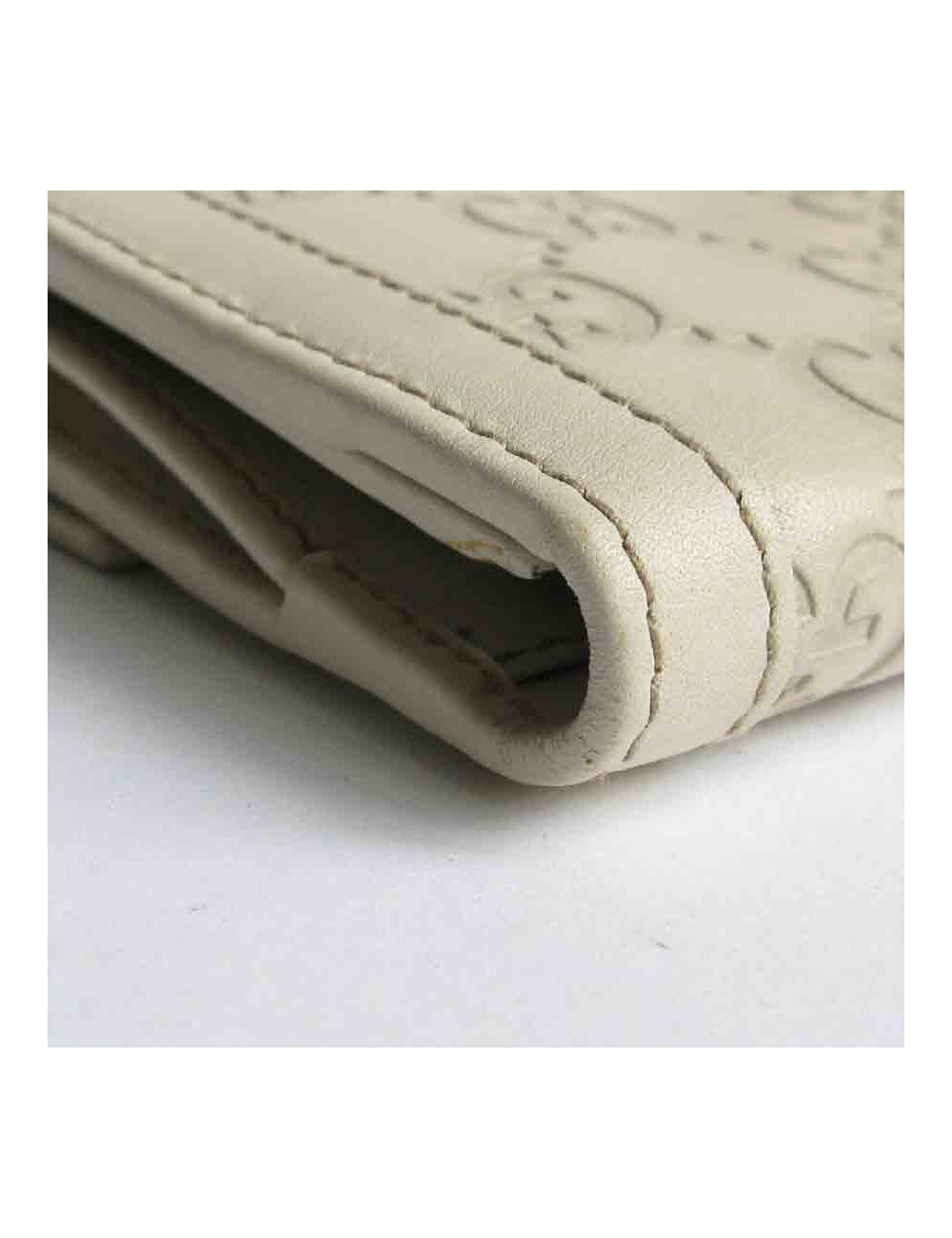 Portefeuille GUCCI cuir embossé GG beige