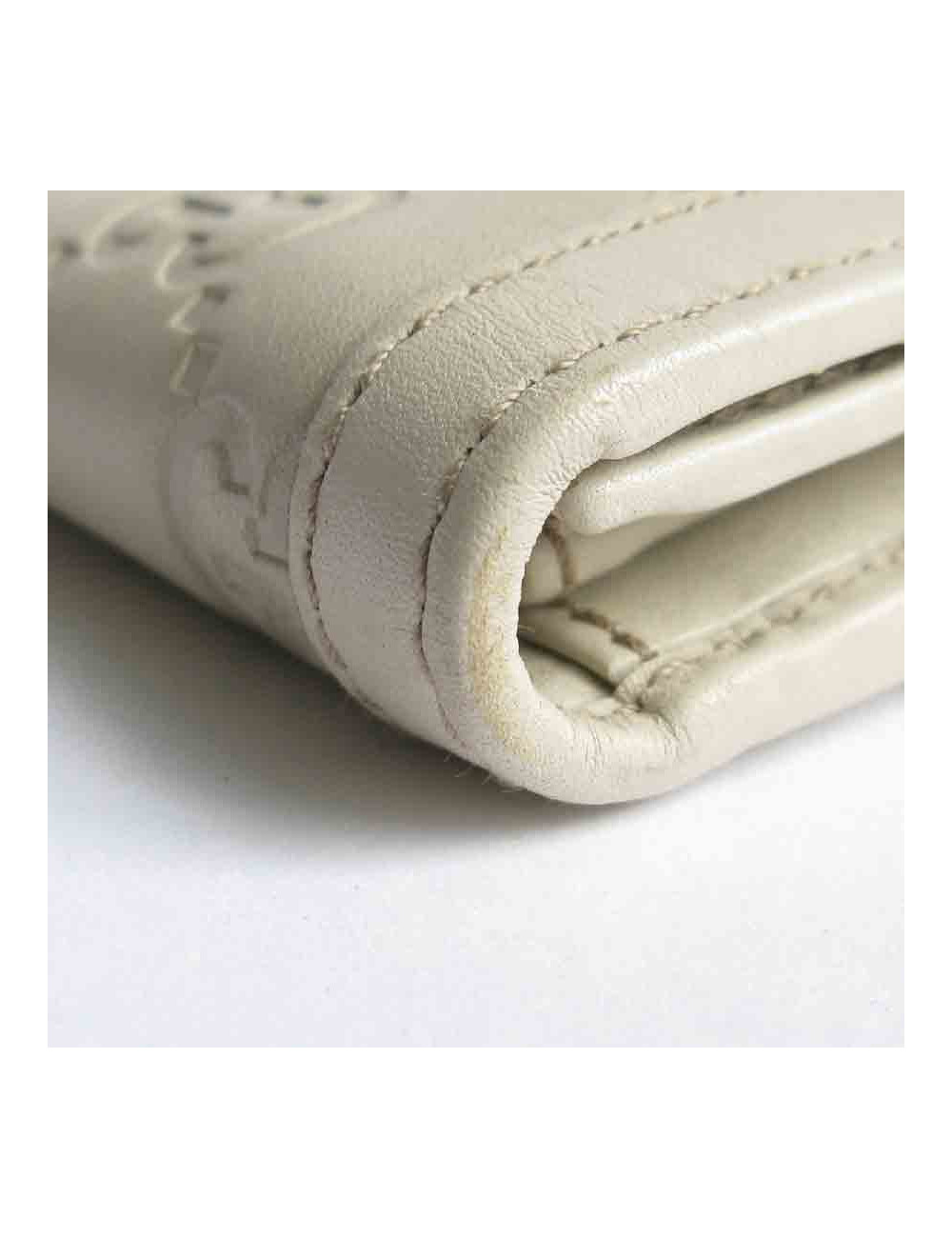 Portefeuille GUCCI cuir embossé GG beige