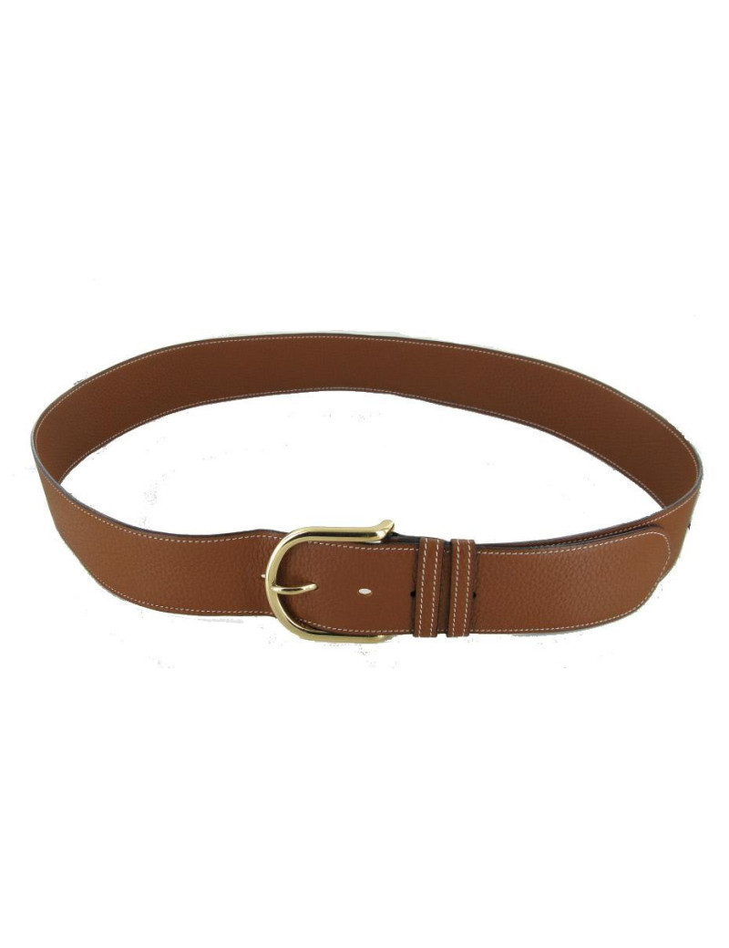 Ceinture HERMES cuir taurillon Clémence gold