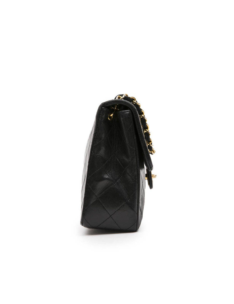 CHANEL vintage mini bag in black quilted lambskin leather