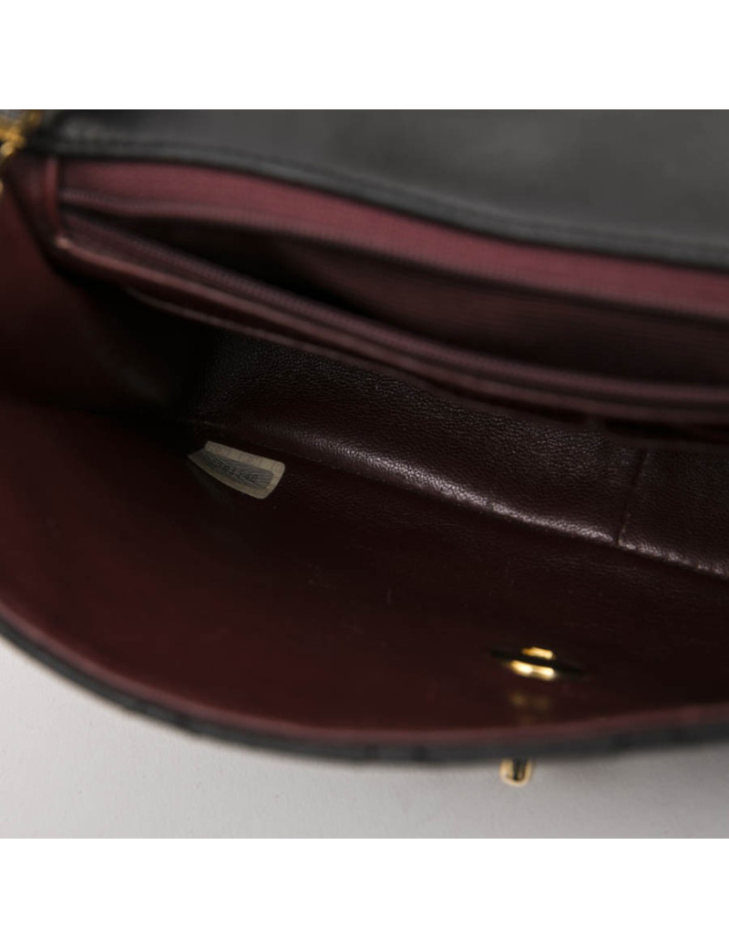 Sac CHANEL cuir d'agneau lisse noir 