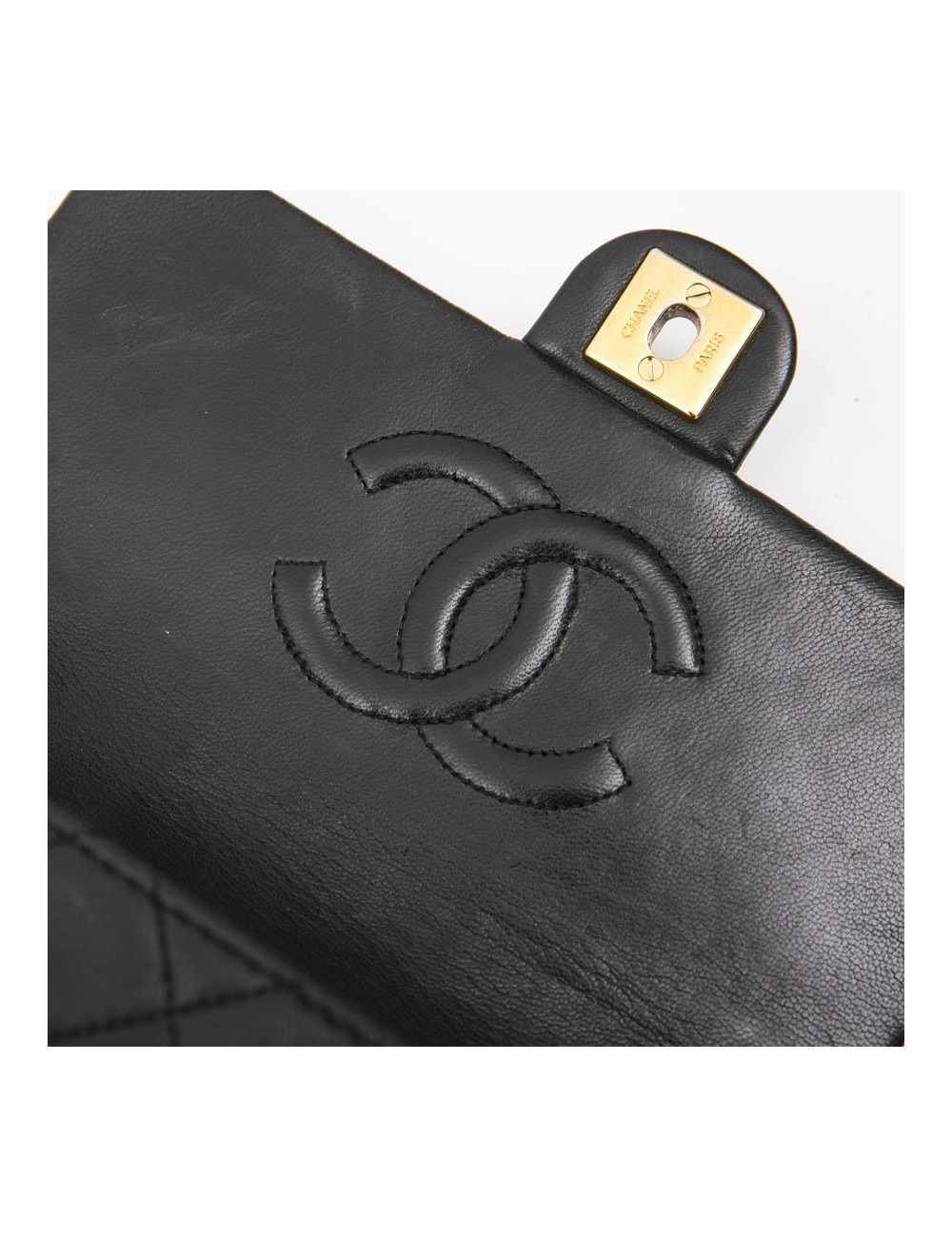 CHANEL vintage mini bag in black quilted lambskin leather