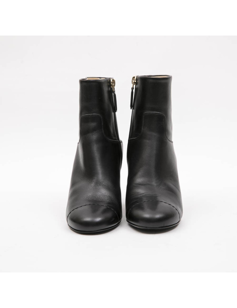 CHANEL boots in black lamb leather size 37fr