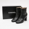 CHANEL boots in black lamb leather size 37fr