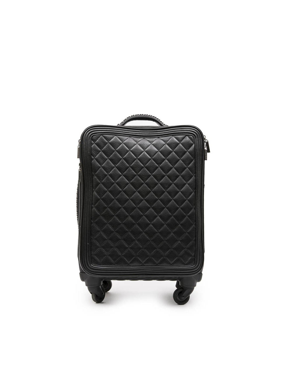 Valise  roulante CHANEL cuir matelassé noir