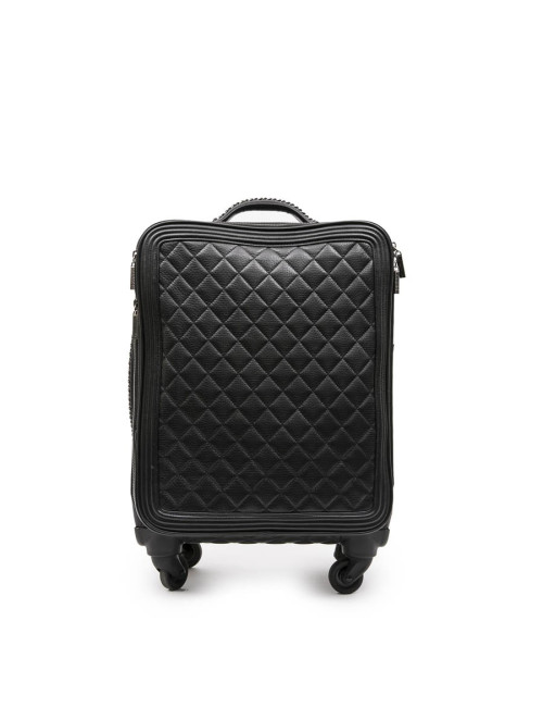 Valise  roulante CHANEL cuir matelassé noir