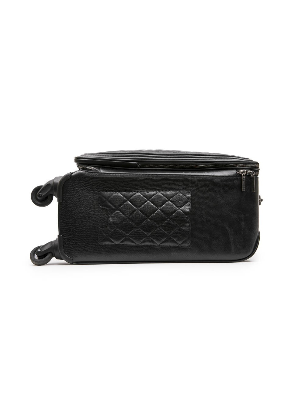 Valise  roulante CHANEL cuir matelassé noir