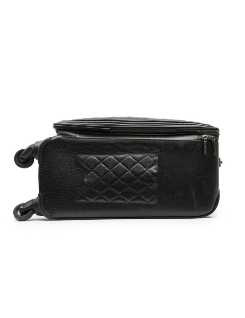 Valise  roulante CHANEL cuir matelassé noir