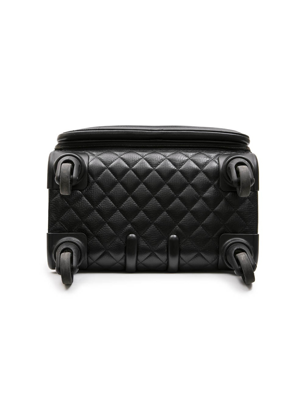 Valise  roulante CHANEL cuir matelassé noir
