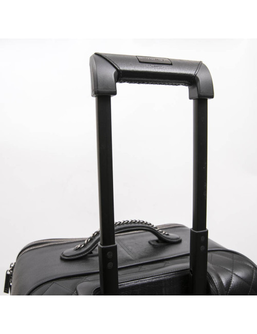Valise  roulante CHANEL cuir matelassé noir