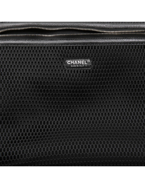 Valise  roulante CHANEL cuir matelassé noir