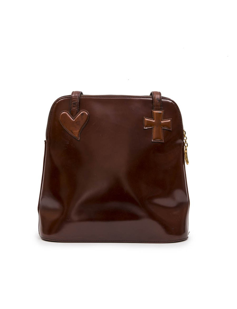 CHRISTIAN LACROIX vintage bag in smooth tawny leather