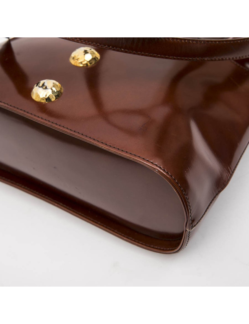 CHRISTIAN LACROIX vintage bag in smooth tawny leather