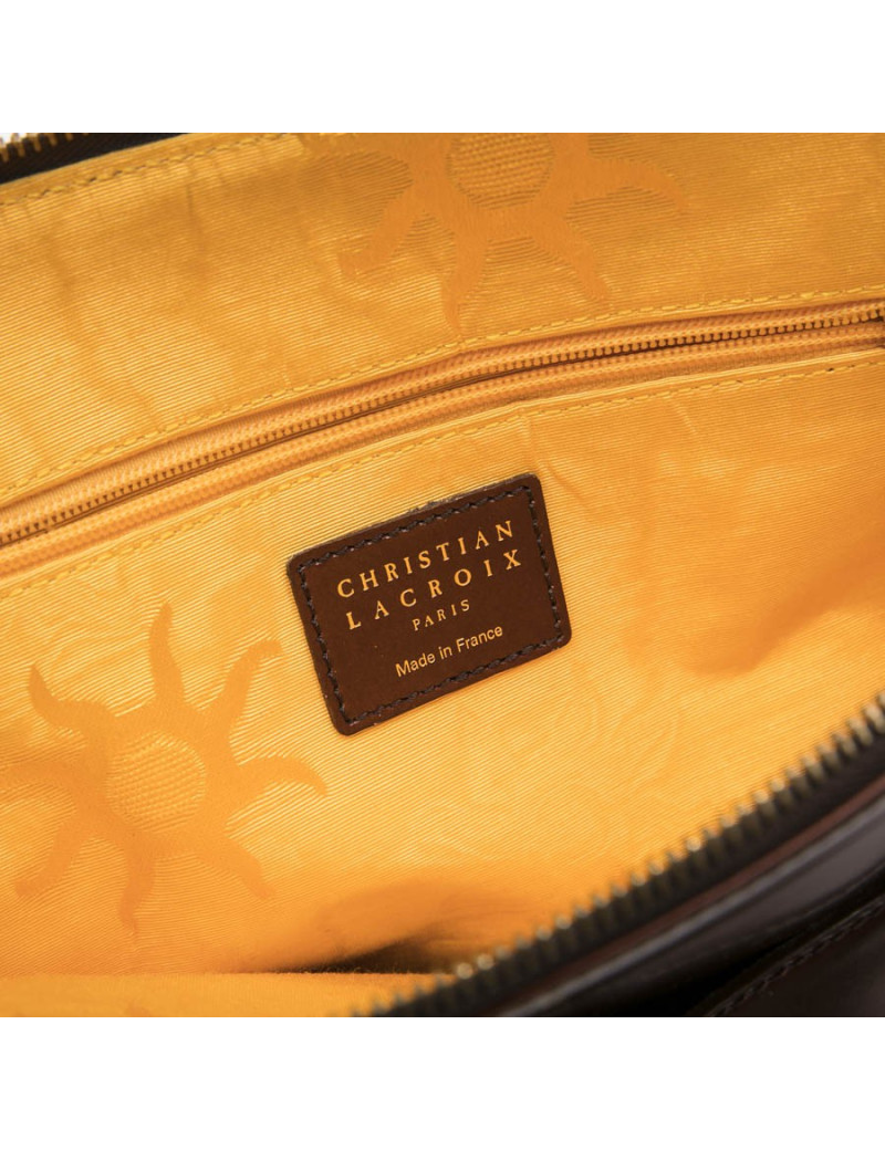 Sac CHRISTIAN LACROIX cuir lisse fauve