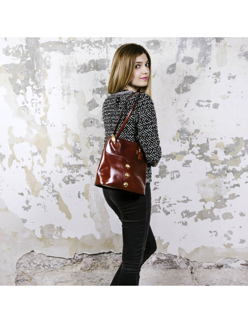 CHRISTIAN LACROIX vintage bag in smooth tawny leather