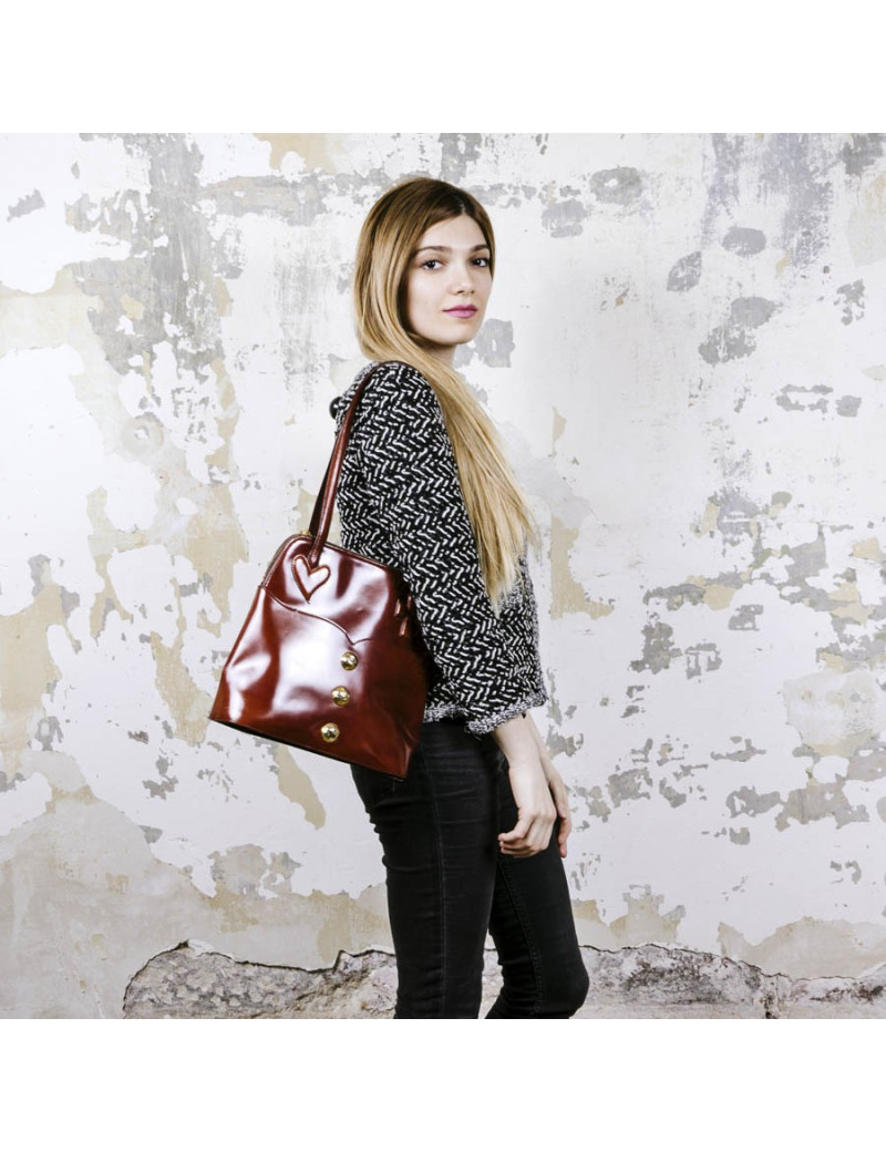 CHRISTIAN LACROIX vintage bag in smooth tawny leather