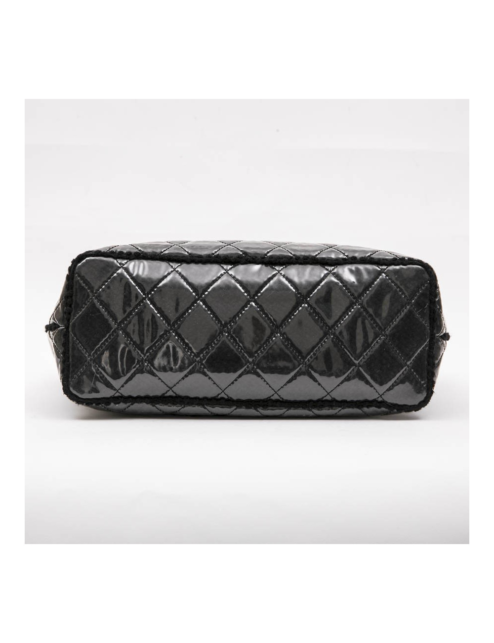 CHANEL Tote Bag in Black Tweed and Covered with a Plastic Layer