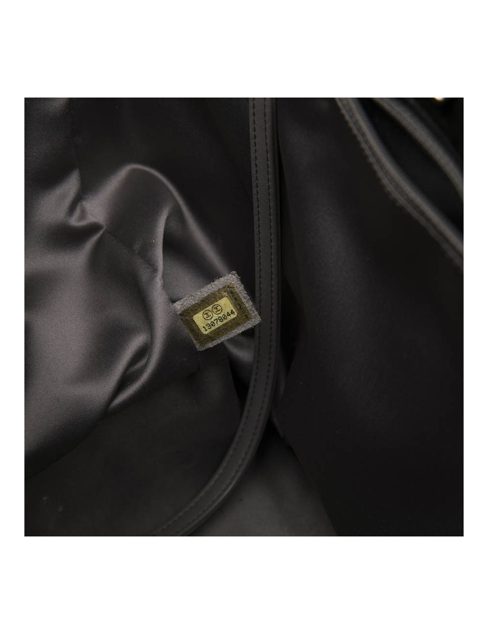 CHANEL Tote Bag in Black Tweed and Covered with a Plastic Layer