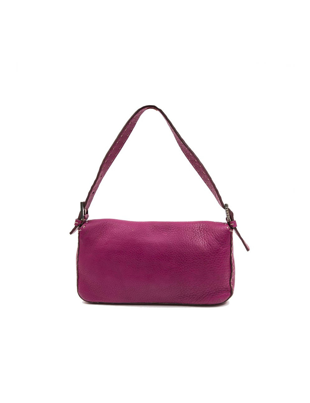 Sac baguette FENDI cuir taurillon fuchsia