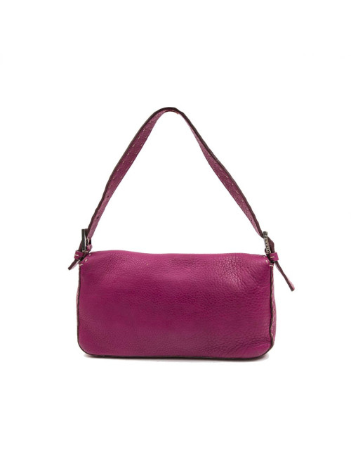 Sac baguette FENDI cuir taurillon fuchsia