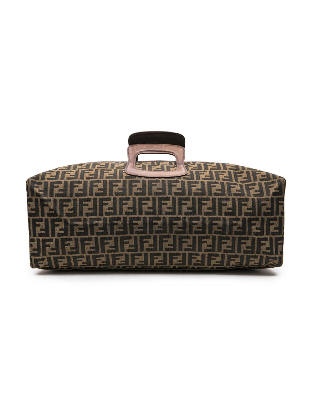 FENDI Boston bag in brown monogram canvas and leather