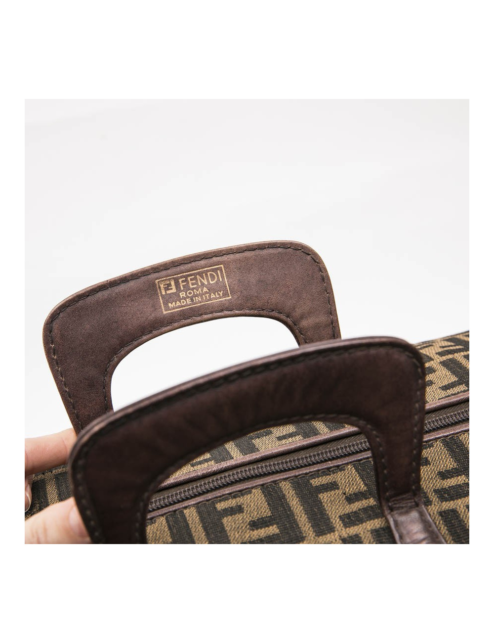 Sac boston FENDI monogram marron 