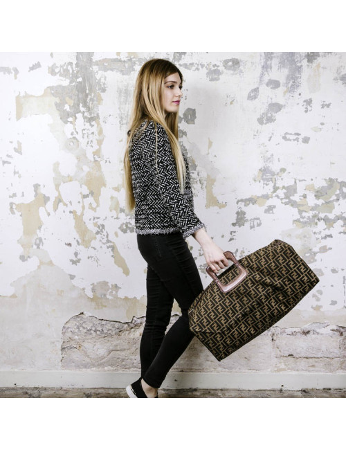 Sac boston FENDI monogram marron 