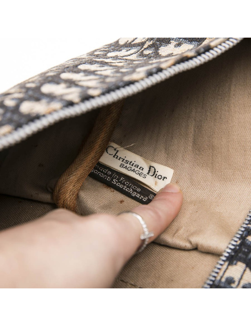 Sac Boston CHRISTIAN DIOR monogram bleu Vintage