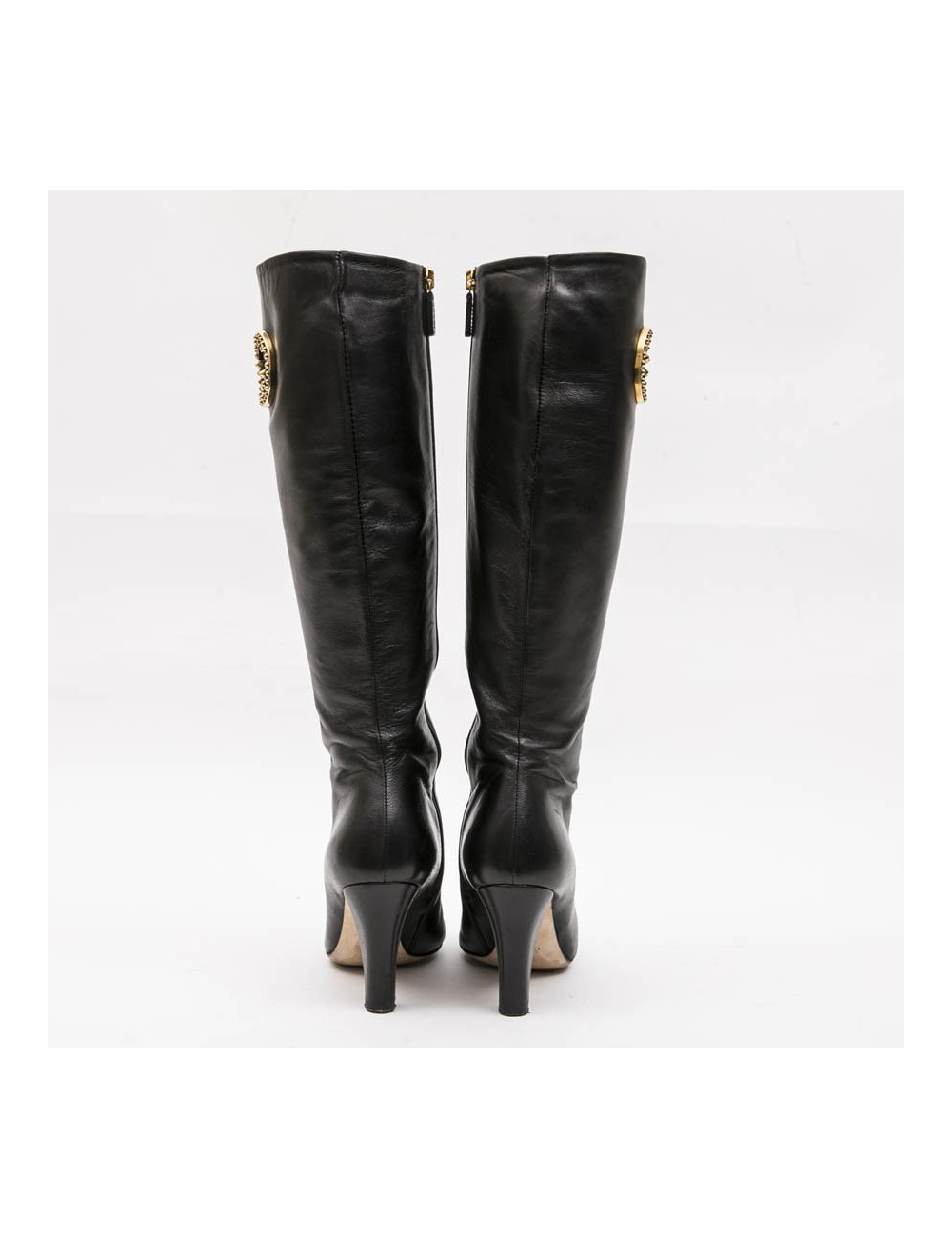 Bottes GUCCI T 36.5 cuir d'agneau souple noir