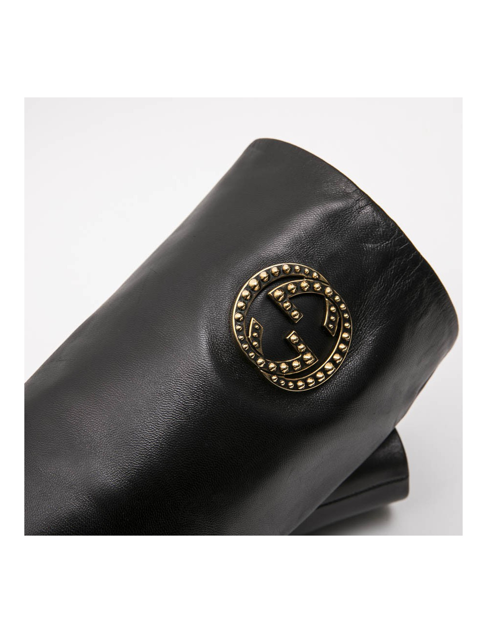 Bottes GUCCI T 36.5 cuir d'agneau souple noir