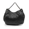 CHANEL messenger bag in aged soft gray quilted lambskin leather