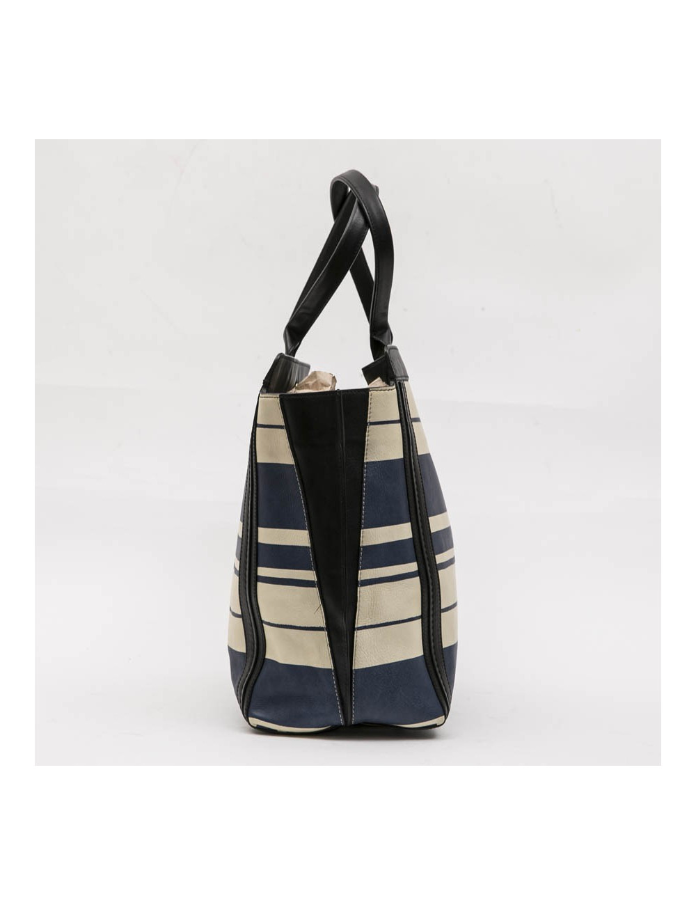 Sac CHLOE en cuir rayé blanc et bleu