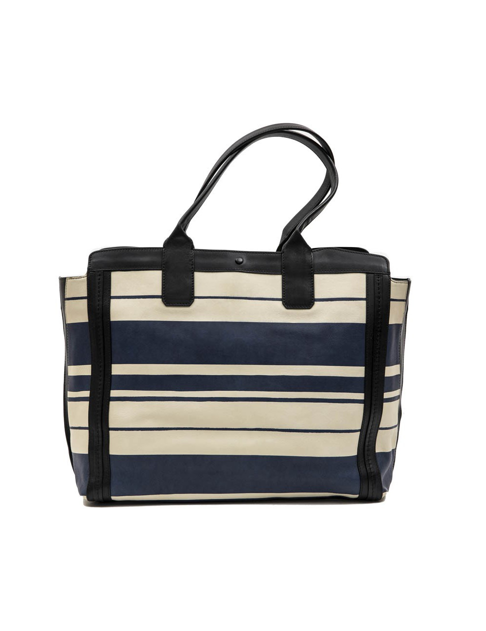 Sac CHLOE en cuir rayé blanc et bleu