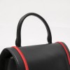 GIVENCHY Shark bag in black calf leather and red threads