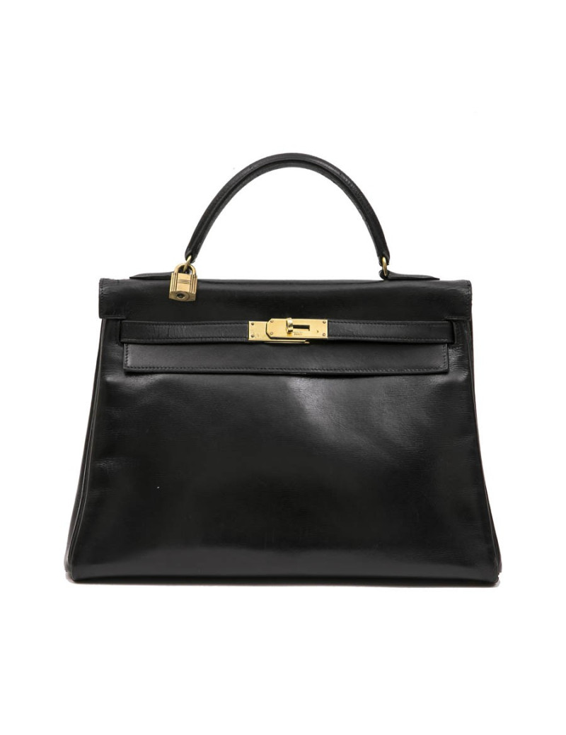 a réparer Kelly 32 HERMES vintage en cuir box noir